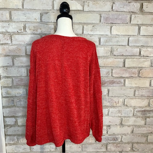 Ces Femme Red Balloon Sleeve Sweater - Picture 5 of 7